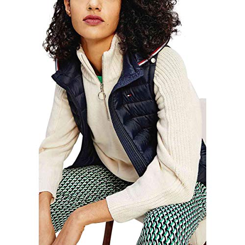 Tommy Hilfiger TH ESS LW Down Vest Chaleco con Forro, Cielo del Desierto, L para Mujer