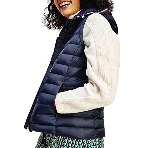 Tommy Hilfiger TH ESS LW Down Vest Chaleco con Forro, Cielo del Desierto, L para Mujer