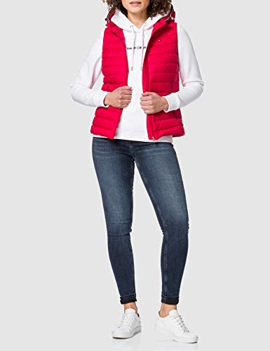 Tommy Hilfiger TH ESS LW Down Vest Chaleco con forro, Rojo primario, XXL para Mujer