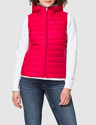Tommy Hilfiger TH ESS LW Down Vest Chaleco con forro, Rojo primario, XXL para Mujer