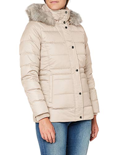 Tommy Hilfiger TH ESS Tyra Down Jkt with Fur Chaqueta, Vintage White, L para Mujer