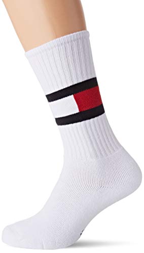 Tommy Hilfiger TH Jeans Flag 1p, Calcetines para Hombre, Blanco (White 300), 43/46