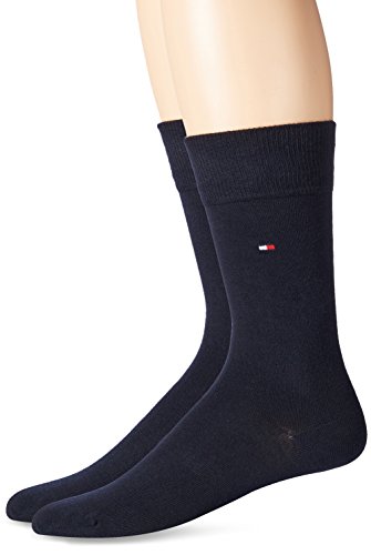 Tommy Hilfiger TH MEN SOCK CLASSIC 2P Calcetines Clasicas, Azul (Dark Navy), 43-46 (Pack de 2) para Hombre