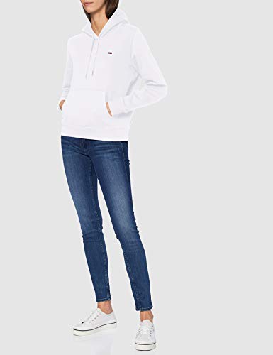 Tommy Hilfiger Tjw Regular Fleece Hoodie Sudadera, Blanco, XL Mujer