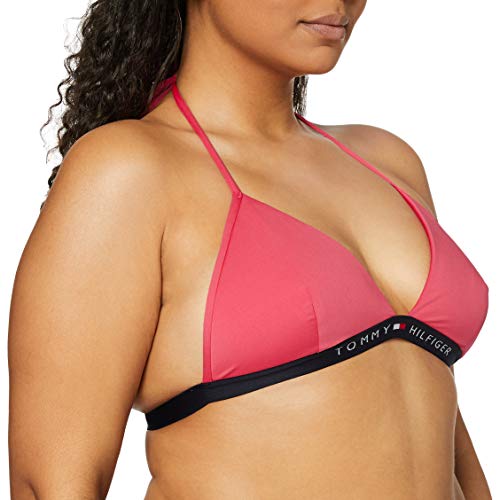 Tommy Hilfiger Triangle Fixed Parte de Arriba de Bikini, Azul (Laser Pink 103-580), XS para Mujer