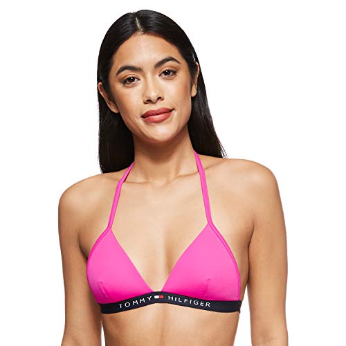 Tommy Hilfiger Triangle Fixed Parte de Arriba de Bikini, Rosa (Pink GLO), XL para Mujer