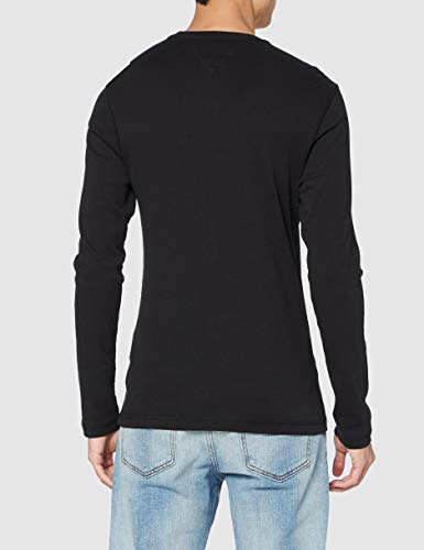 Tommy Jeans Original Rib Camisa, Negro (Tommy Black 078), Small para Hombre