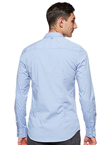 Tommy Jeans Original Stretch Camisa, Azul (Lavender Lustre 556), Medium para Hombre