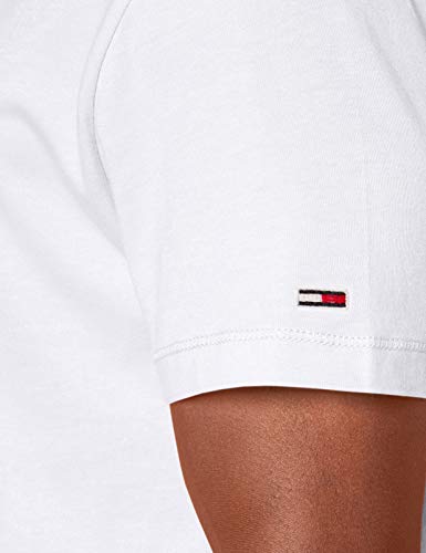 Tommy Jeans TJM Chest Logo tee Camiseta, Blanco (White), Large para Hombre