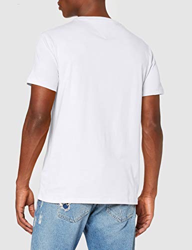 Tommy Jeans TJM Chest Logo tee Camiseta, Blanco (White), Large para Hombre