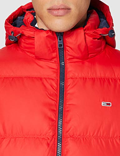 Tommy Jeans TJM Essential Down Jacket Chaqueta, Rojo (Carmesí profundo), L para Hombre