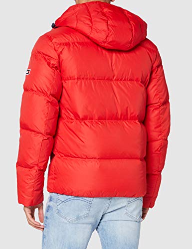 Tommy Jeans TJM Essential Down Jacket Chaqueta, Rojo (Carmesí profundo), L para Hombre