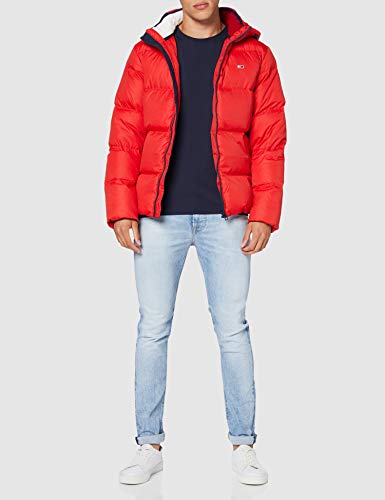 Tommy Jeans TJM Essential Down Jacket Chaqueta, Rojo (Carmesí profundo), L para Hombre