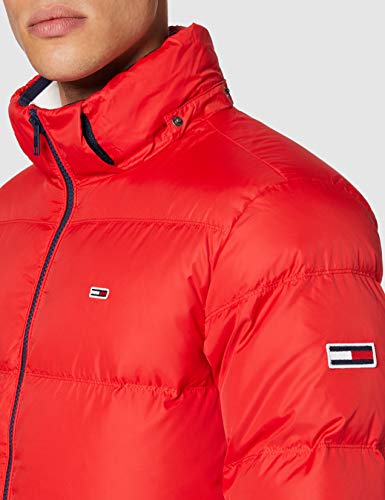 Tommy Jeans TJM Essential Down Jacket Chaqueta, Rojo (Carmesí profundo), L para Hombre