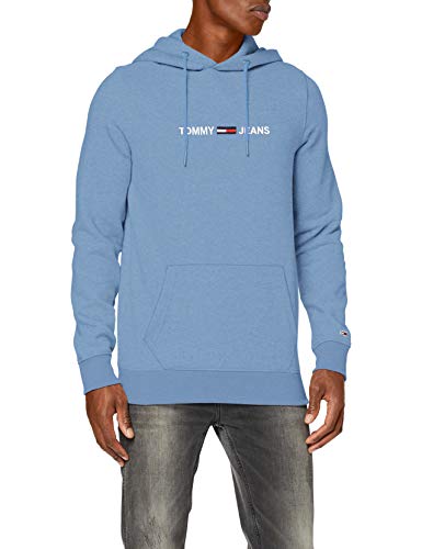 Tommy Jeans TJM Straight Logo Hoodie Suter, Vintage Denim, S para Hombre