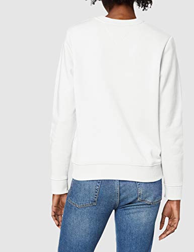 Tommy Jeans Tjw Essential Logo Sweatshirt Suéter, Blanco (White), XL para Mujer