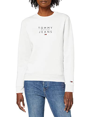 Tommy Jeans Tjw Essential Logo Sweatshirt Suéter, Blanco (White), XL para Mujer