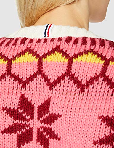 Tommy Jeans Tjw Fairisle Cardigan Suéter, Blancanieves/Multi, M para Mujer