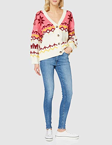 Tommy Jeans Tjw Fairisle Cardigan Suéter, Blancanieves/Multi, M para Mujer