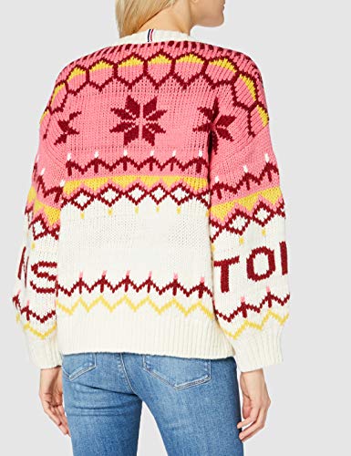 Tommy Jeans Tjw Fairisle Cardigan Suéter, Blancanieves/Multi, M para Mujer