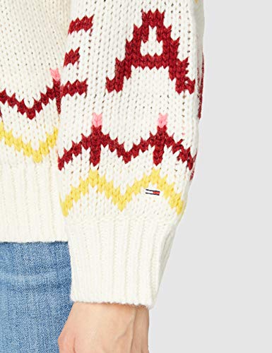Tommy Jeans Tjw Fairisle Cardigan Suéter, Blancanieves/Multi, M para Mujer