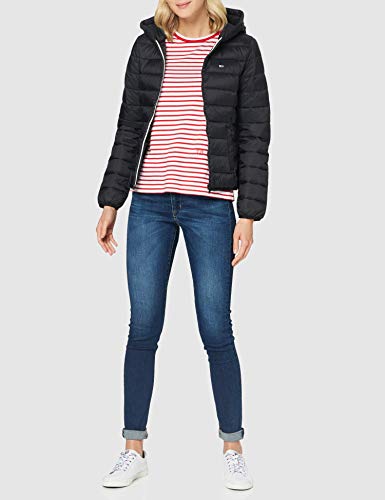 Tommy Jeans Tjw Hooded Quilted Zip Thru Chaqueta, Negro (Black), XXL para Mujer