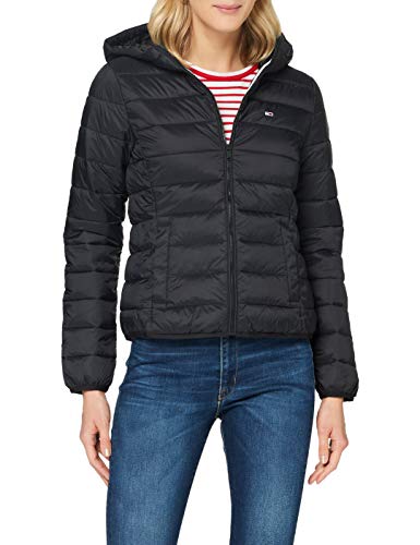 Tommy Jeans Tjw Hooded Quilted Zip Thru Chaqueta, Negro (Black), XXL para Mujer