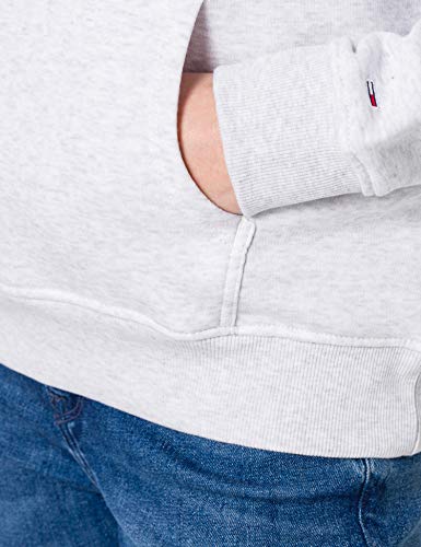 Tommy Jeans TJW Linear Logo Hoodie Suéter, Gris Plateado, XL para Mujer