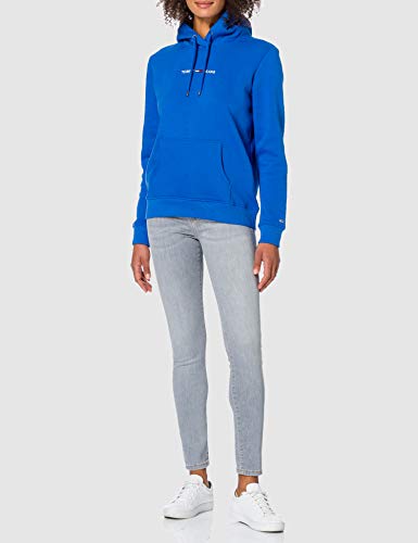Tommy Jeans TJW Linear Logo Hoodie Suter, Costa del Golfo Azul, M para Mujer