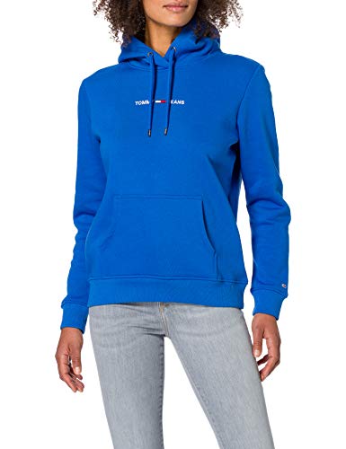 Tommy Jeans TJW Linear Logo Hoodie Suter, Costa del Golfo Azul, M para Mujer