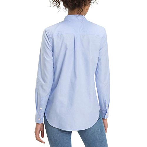Tommy_Jeans Tjw Original Light Oxford Shirt, Blusa Mujer, Azul (Serenity 400), Large