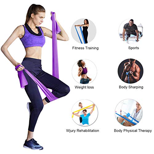 Tompig Bandas Elasticas Fitness Set de 3, Cintas Elásticas con 3 Niveles de Resistencia, Bandas Elásticas para Fisioterapia, Yoga, Pilates, Fitness,Entrenamiento en el hogar