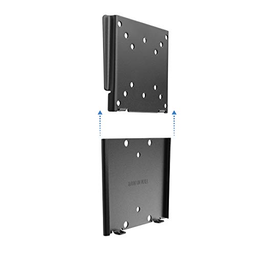 TooQ LP1023F-B - Soporte Fijo de Pared para Monitor/TV/LED/LCD de 10" a 23", hasta 30kg de Peso, Distancia a la Pared de 15 mm, Formato VESA hasta 100x100, Color Negro