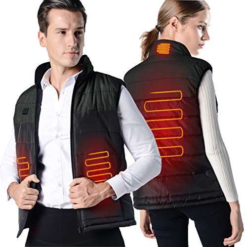 Topace - Chaleco térmico para hombre y mujer, con dos chorros, 3 modos de calefacción, 4 zonas de calor, lavable, lavable, recargable, adecuada para deportes al aire libre