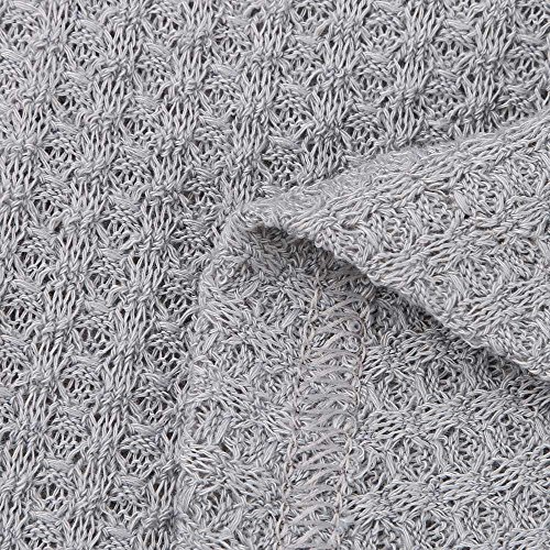 Tops Henley Mujeres Suelto Tejer Blusa Túnica Nudo de Corbata ala de Murciélago Camisas Lisas