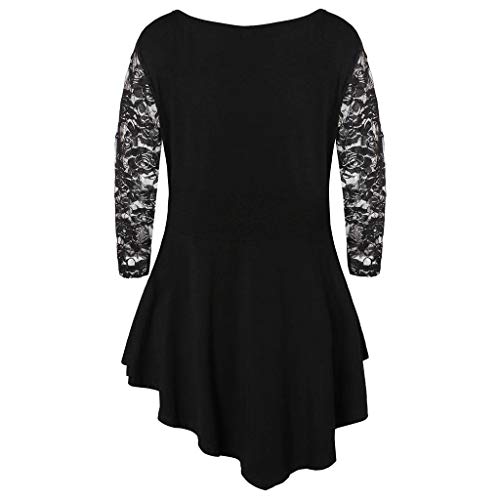 Tops Mujer Fiesta Elegante Manga Larga Blusa Lentejuela Mujer FAMILIZO Camisetas Mujer Verano Tops Mujer Primavera Camisetas Mujer Manga Larga Algodon Tallas Grandes Mujer Fiesta Blusas (4XL, Negro)