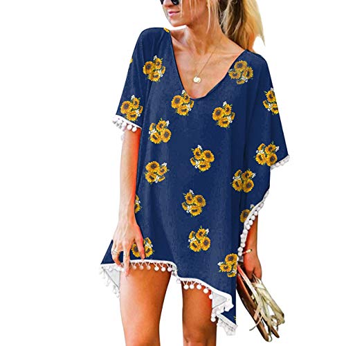 Tops Para Cubrir Gorditas Mujer 2021 Traje De BañO De Borlas De Gasa De Kaftan Con Borde Para Mujer, Bikini Suelto En La Playa Blusa De Traje De BañO Moda Linda Traje De BañO De Verano Que Cubre A Las