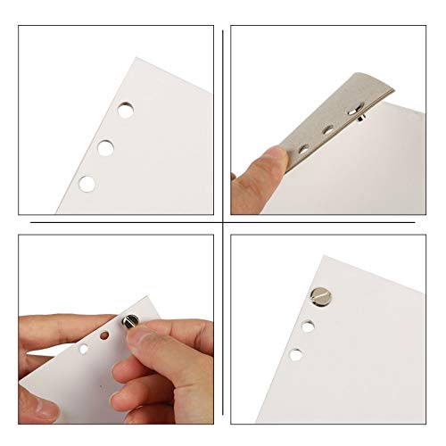 Tornillos Chicago, LANMOK 120 Juegos 5mm Botones Chicago Plateados Surtidos Kit Sujetadores para Atornillar Accesorios de Metal para Manualidades DIY Cinturones de Cuero Encuadernación