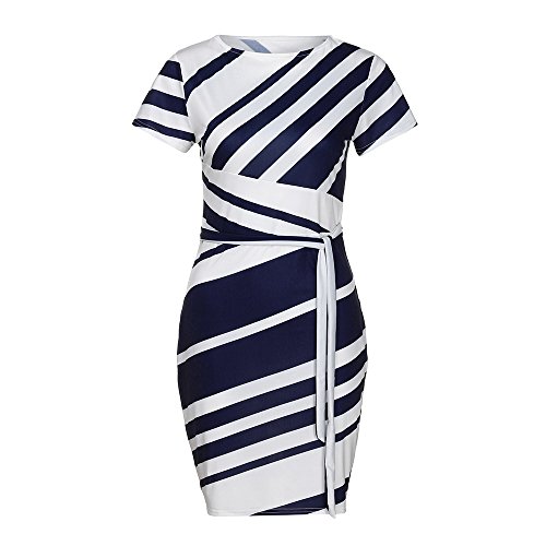 Tosonse Vestidos Casuales para Mujeres Mini Vestido De Lápiz De Rayas De Trabajo Vestidos De Fiesta De Noche