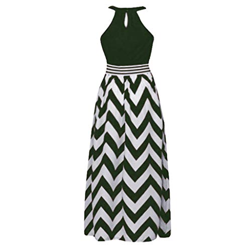 Tosonse Vestidos Largos De Verano para Mujer Vestido Largo De Fiesta Sin Mangas con Estampado Floral A Rayas Sin Mangas De Playa Boho Plus