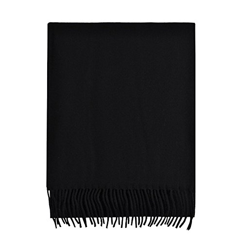 TOUTACOO, Bufanda de Lana - Hombre y Mujer - Fabricada en Francia .Negro