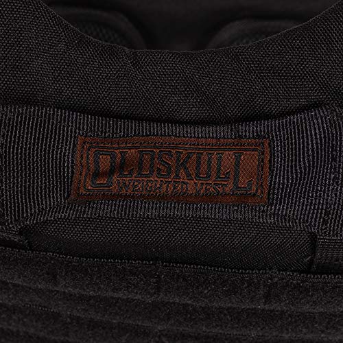 TRAINLIKEFIGHT OLDSKULL Vest - Chaleco Lastrado Ajustable para Entrenamiento, Crossfit, calistenia o Fitness (Apto para Placas lastradas) (Black)