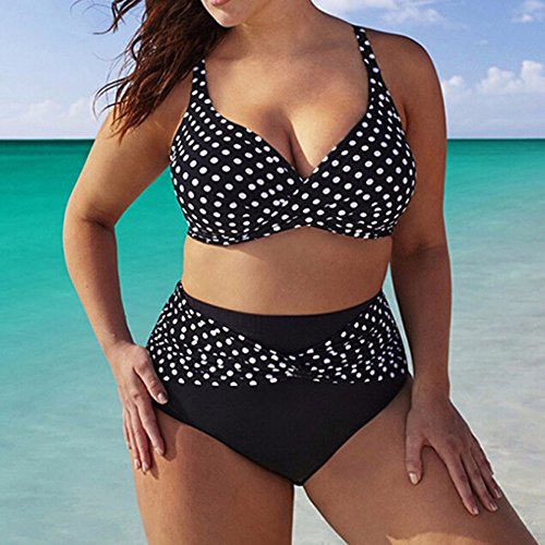Traje de baño Conjunto Bikinis Bañado Mujeres Separar 2 Piezas Talla Grande con Estampado Cuello Halter Playa Vendaje Cintura Alta Cómodo Baño Sol el Verano Vacaciones Varios tamaños