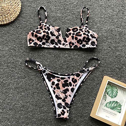 Traje de baño Conjunto Bikinis Mujer el Verano Sexy Separar 2 Piezas V Profunda Cuello Halter con Estampado Playa Push Up Elegir tamaños Triángulo Honda Cómodo Baño Sol Variedad Estilos