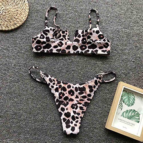 Traje de baño Conjunto Bikinis Mujer el Verano Sexy Separar 2 Piezas V Profunda Cuello Halter con Estampado Playa Push Up Elegir tamaños Triángulo Honda Cómodo Baño Sol Variedad Estilos