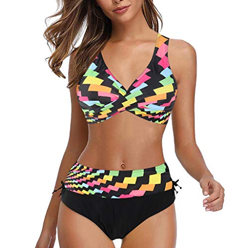 Traje de baño Conjunto Bikinis Talla Grande Mujer el VeranoSeparar 2 Piezas con Estampado Cuello Halter Playa Push Up Triángulo Honda Cómodo Baño Sol Varias Opciones tamaño