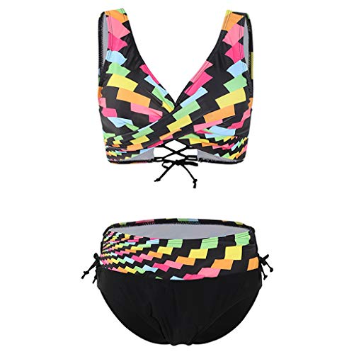 Traje de baño Conjunto Bikinis Talla Grande Mujer el VeranoSeparar 2 Piezas con Estampado Cuello Halter Playa Push Up Triángulo Honda Cómodo Baño Sol Varias Opciones tamaño