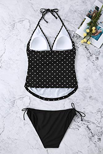 Traje de baño de Maternidad Verano Mae triángulo Halter Bikini Punto Negro XX-Large