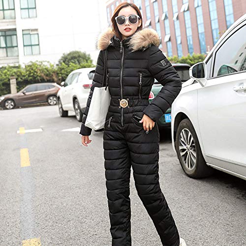 Traje de esquí, GkDDZH Mujer Mono de esquí de una Pieza Chaqueta de Snowboard Transpirable Conjuntos de pantalón de esquí Monos Trajes de Nieve al Aire Libre, Negro, XXL