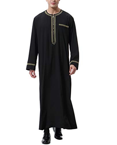 Traje de Hombre Musulmán Traje árabe para Traje de Hombre de Manga Larga Abaya Kaftan Islámico XXXL